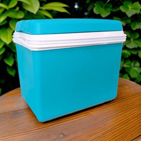 Lodówka turystyczna 35L KAMAI EDA na wkłady mrożące, niebieska z białą rączką