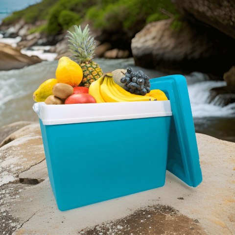 Lodówka turystyczna 35L KAMAI EDA na wkłady mrożące, niebieska z białą rączką