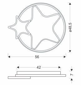 ASTRE lampa sufit. plafon brązowy+biały 36W LED 3000-6500K klosz biały z pilotem