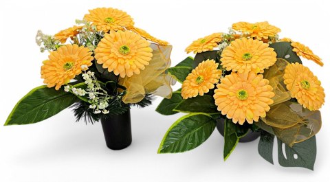 STROIK NA CMENTARZ KWIATY GERBERY NA GRÓB POMNIK WIOSENNY WZÓR