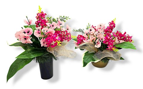 BUKIET WKŁAD DO WAZONU KWIATY STROIK NA CMENTARZ GRÓB POMNIK WZÓR WIOSENNY