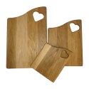 Deska dębowa do krojenia komplet 3 szt z podstawką