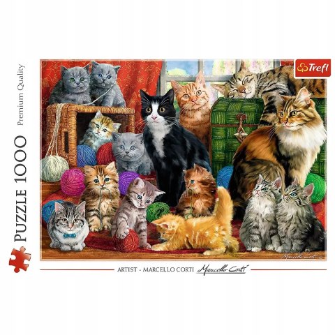 Puzzle Kocie Spotkanie Koty 1000 elementów Trefl 10555
