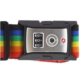 UNIWERSALNY PAS ZABEZPIECZAJĄCY DO WALIZKI SPINAJĄCY 180x5CM NA SZYFR PROWORLD - MULTIKOLOR