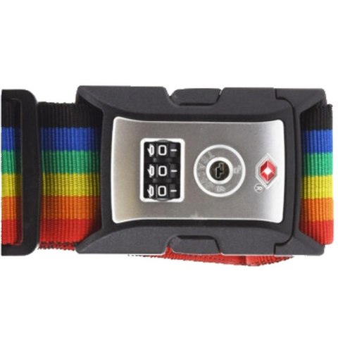 UNIWERSALNY PAS ZABEZPIECZAJĄCY DO WALIZKI SPINAJĄCY 180x5CM NA SZYFR PROWORLD - MULTIKOLOR