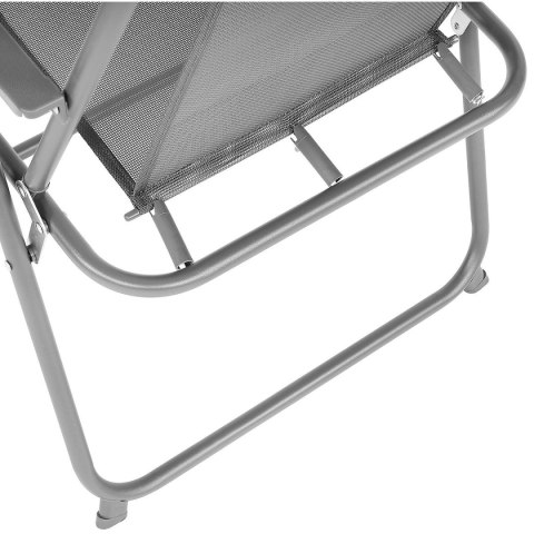 ZESTAW MEBLI OGRODOWYCH OKRĄGŁY STÓŁ 4 KRZESŁA I PARASOL CIEMNY SZARY