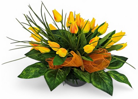 STROIK NA CMENTARZ KWIATY TULIPANY NA GRÓB POMNIK WZÓR WIOSENNY