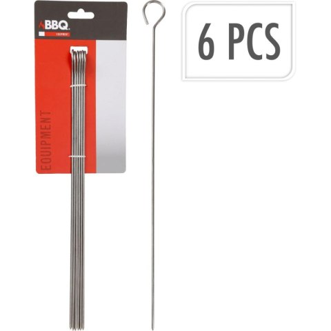 SZPIKULEC DO SZASZŁYKÓW 6SZT DŁ. 35,5CM STAL NIERDZEWNA