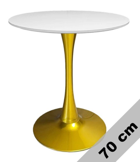 Stół okrągły VICTORY WHITE 70 cm GOLD