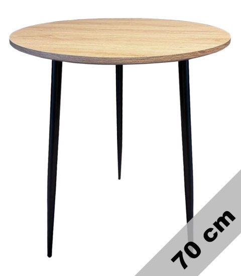 Stół okrągły VINCI OAK WOOD 70 cm SMOKE