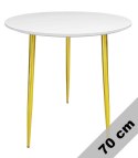 Stół okrągły VINCI WHITE 70 cm GOLD