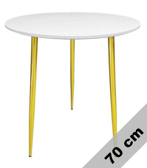 Stół okrągły VINCI WHITE 70 cm GOLD