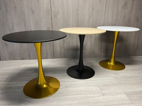 Stół okrągły VICTORY BLACK 60 cm GOLD