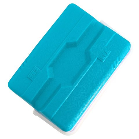 Lodówka turystyczna 24L KAMAI EDA na wkłady mrożące, szara z białą rączką i niebieską pokrywą