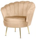 Krzesło Fotel Muszla Lugano DONNA VELVET BEIGE