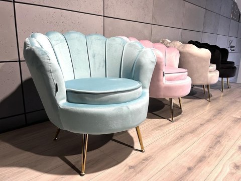 Krzesło Fotel Muszla Lugano DONNA VELVET MINT