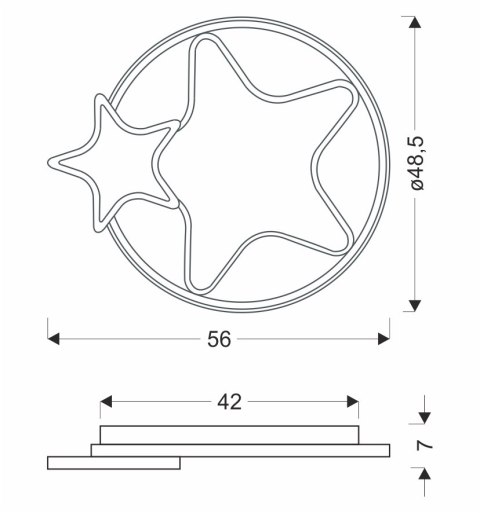 ASTRE lampa sufit. plafon brązowy+biały 36W LED 3000-6500K klosz biały z pilotem
