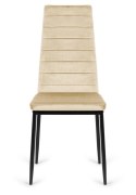 Krzesła tapicerowane zestaw sztuk 4 VALVA LINE VELVET BEIGE