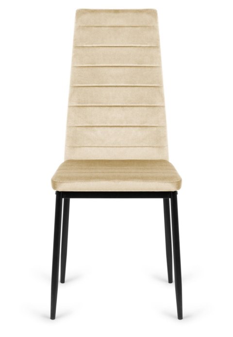Krzesła tapicerowane zestaw sztuk 4 VALVA LINE VELVET BEIGE