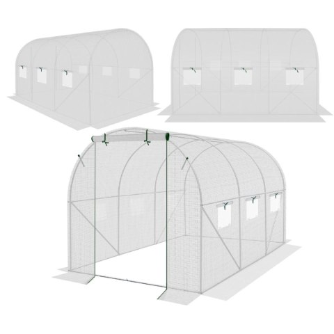 SZKLARNIA TUNEL OGRODOWY 200X300X200CM PE KONTRUKCJA STAL BIAŁA