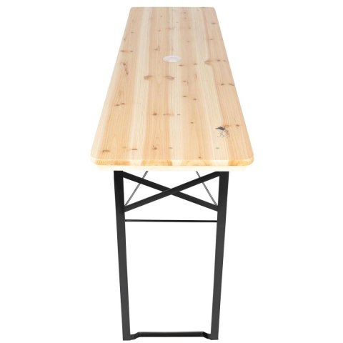 ZESTAW PIKNIKOWY BAROWY DREWNIANY STÓŁ I 2 ŁAWKI