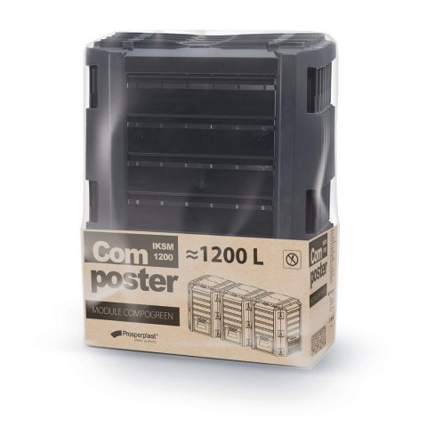 KOMPOSTOWNIK OGRODOWY EKOBAT SEGMENTOWY MODULE COMPOGREEN 1200L - CZARNY