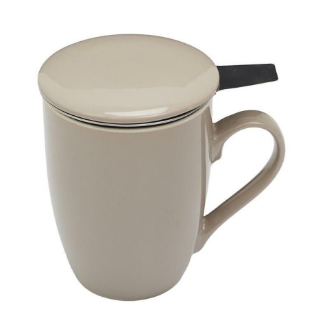 Kubek Mira beżowy z zaparzaczem i pokrywką