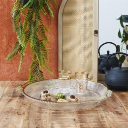 Taca Mirage 38,5cm owalna złoty brzeg plastikowa