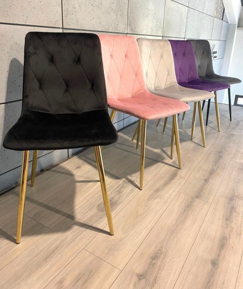 Krzesło tapicerowane BORGO VELVET BLACK GOLD II GATUNEK