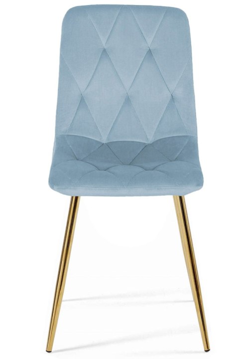 Krzesło tapicerowane BORGO VELVET LIGHT BLUE GOLD II GATUNEK