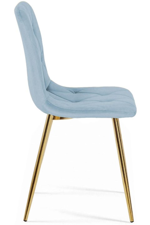 Krzesło tapicerowane BORGO VELVET LIGHT BLUE GOLD II GATUNEK