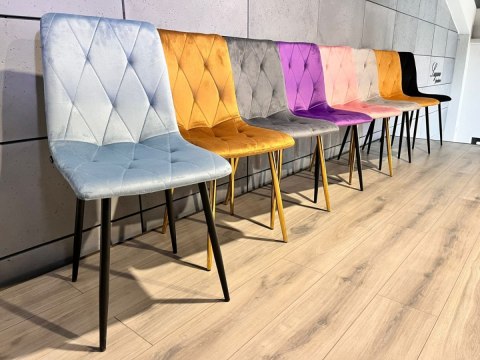 Krzesło tapicerowane BORGO VELVET LIGHT BLUE GOLD II GATUNEK