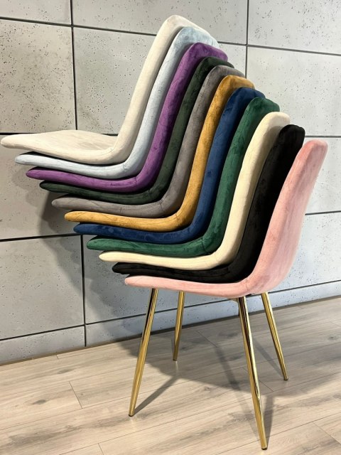 Krzesło tapicerowane BORGO VELVET LIGHT BLUE GOLD II GATUNEK