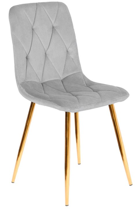 Krzesło tapicerowane BORGO VELVET LIGHT GREY GOLD II GATUNEK