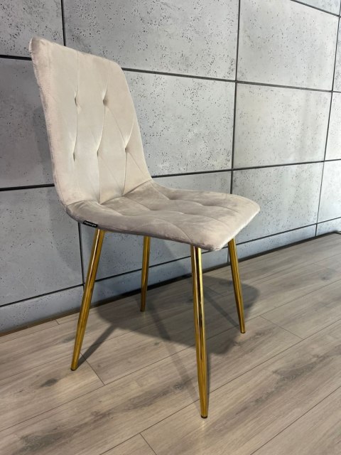 Krzesło tapicerowane BORGO VELVET LIGHT GREY GOLD II GATUNEK