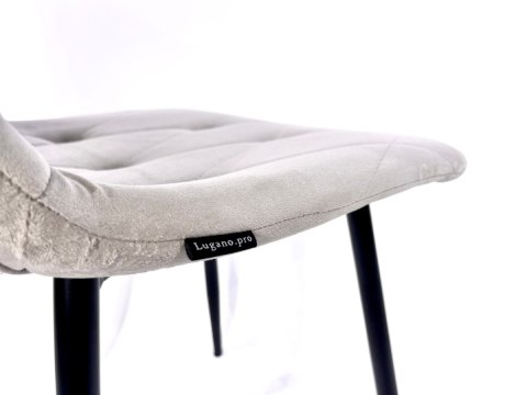 Krzesło tapicerowane BORGO VELVET LIGHT GREY GOLD II GATUNEK