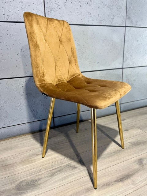 Krzesło tapicerowane BORGO VELVET TRUFLE GOLD II GATUNEK