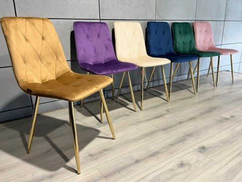 Krzesło tapicerowane BORGO VELVET TRUFLE GOLD II GATUNEK