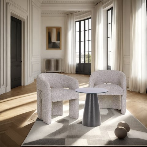 Stolik kawowy Soleilo szklany okrągły 60cm czarny