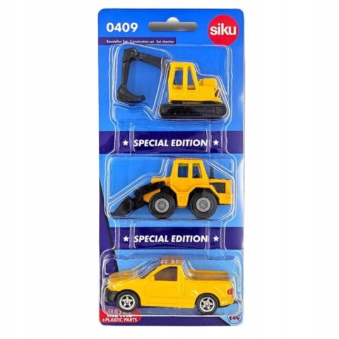 Siku Zestaw 3 pojazdów budowlanych model metal S0409