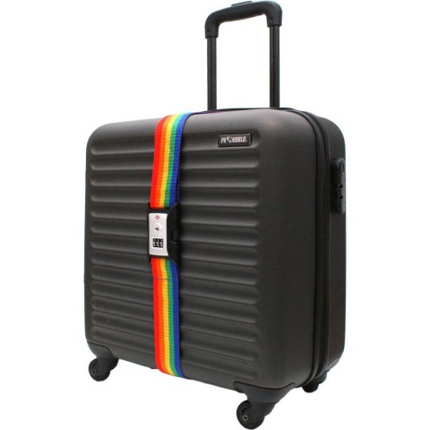 UNIWERSALNY PAS ZABEZPIECZAJĄCY DO WALIZKI SPINAJĄCY 180x5CM NA SZYFR PROWORLD - MULTIKOLOR