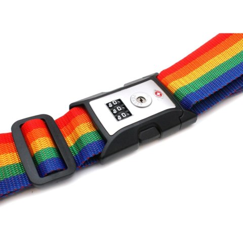 UNIWERSALNY PAS ZABEZPIECZAJĄCY DO WALIZKI SPINAJĄCY 180x5CM NA SZYFR PROWORLD - MULTIKOLOR