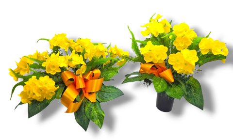 WIOSENNY STROIK NA CMENTARZ KWIATY NA GRÓB POMNIK Z OBCIĄŻENIEM ŻONKILE