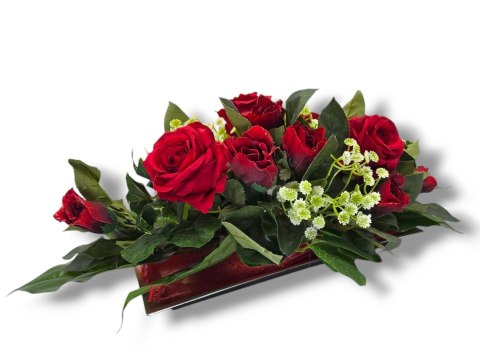 SZTUCZNE RÓŻE DEKORACJA DO WNĘTRZA DO SALONU POKOJU NA STÓŁ