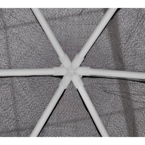 PAWILON OGRODOWY SZEŚCIOKĄTNY 2x2x2x2.5M Z MOSKITIERĄ SZARY