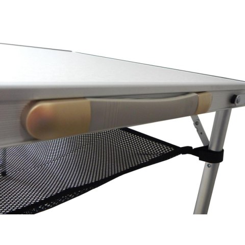 STOLIK TURYSTYCZNY SKŁADANY KEMPINGOWY 120x60x70/62/55CM 4 KRZESŁA I PÓŁKA