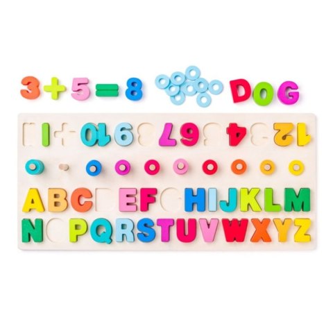 Tablica dydaktyczna z literami i cyframi + znaki