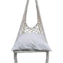 HAMAK AŻUROWY FOTEL WISZĄCY 60x60x120CM Z PODUSZKĄ ECRU