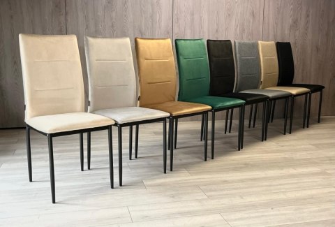 Krzesła tapicerowane Zestaw 4 VALVA DUO VELVET BEIGE