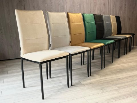 Krzesła tapicerowane Zestaw 4 VALVA DUO VELVET BEIGE